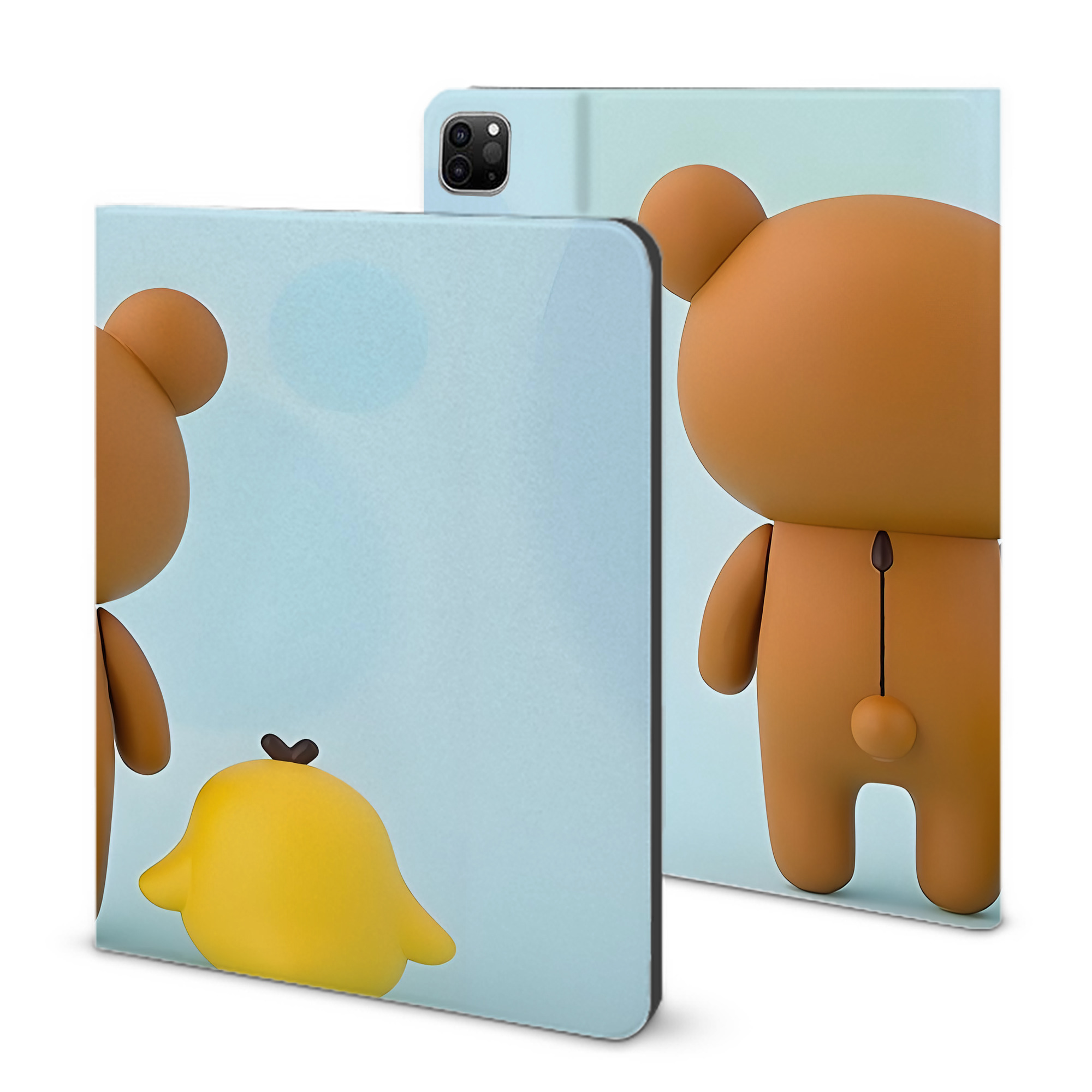 （画像用） リラックマ リラックマ キイロイトリ Rilakkuma Korilakkuma Kiiroitori IPad ケース ブック型 PUレザー TPU 耐衝撃 軽量 薄型 ペン収納なし 全面保護 IPad 各モデル対応